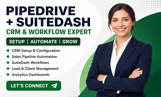 setup pipedrive CRM, sales pipeline automation suitedash workflow integration