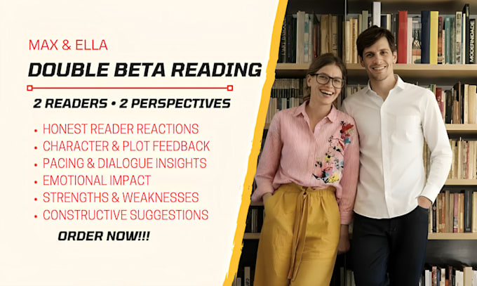 beta read your manuscript with 2 readers, inline comments and chapter reports