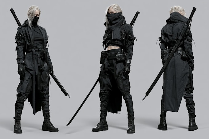 cyberpunk female character art