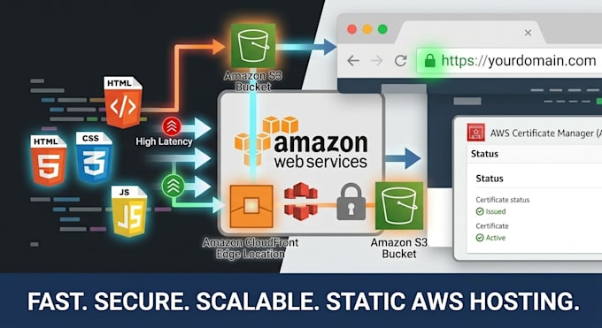 host static website on AWS s3, cloudfront CDN, and SSL