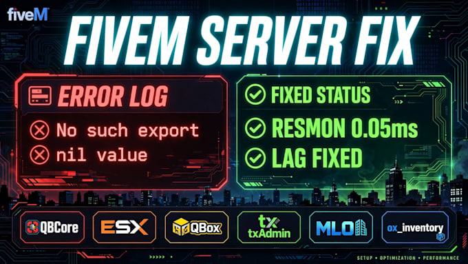 minecraft fivem server plugin lua script error qbcore esx mlo qbox model hytale
