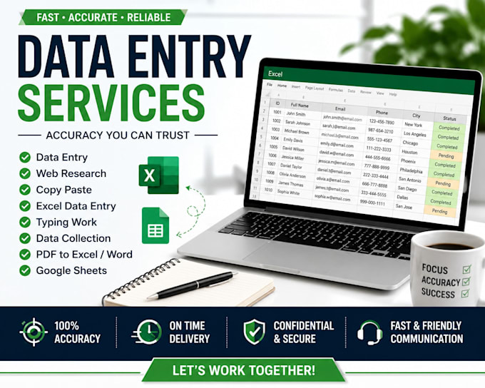 do accurate data entry and web research