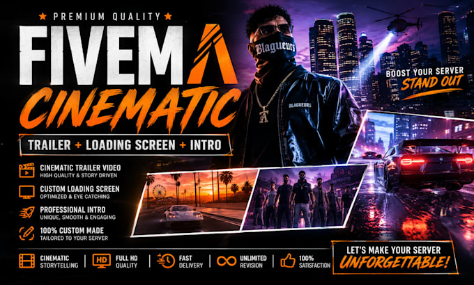 create awesome fivem cinematic trailer video loading screen fivem intro