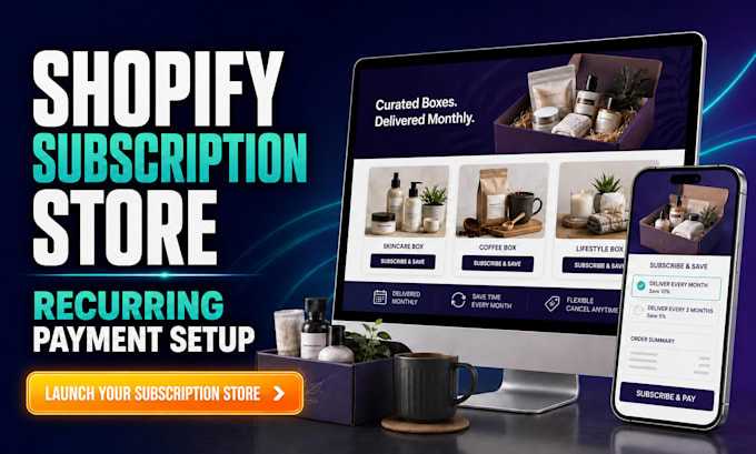 design shopify subscription box store with recharge appstle and seal setup