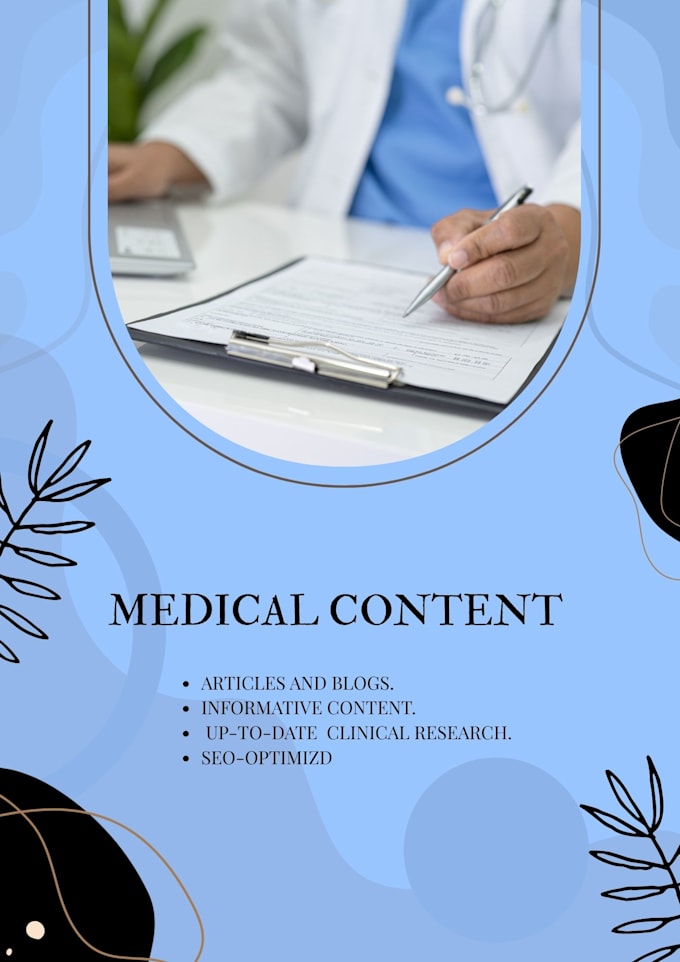 write medical articles and  blogs on clinical research