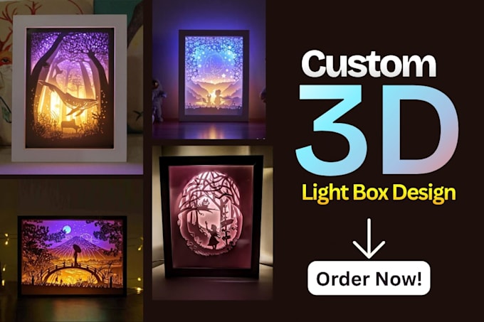 design 3d lightbox logo keychain, anime lightbox, text, wall decor for printing