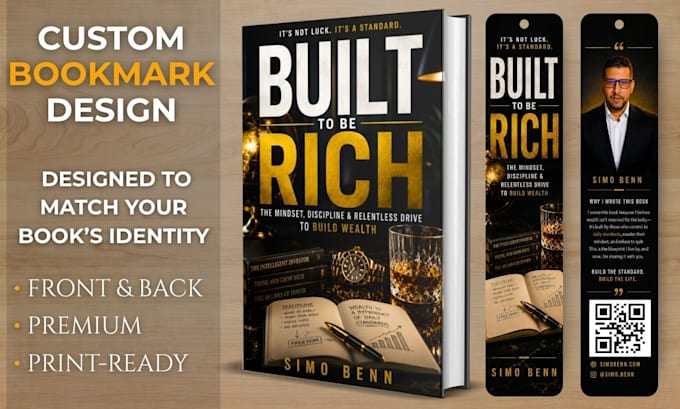 design a custom bookmark matching your book cover for KDP
