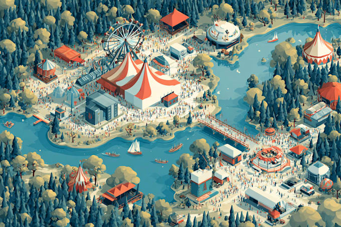 draw a vector maps, festival maps in illustrator