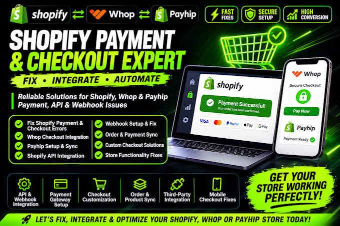 whop shopify payment gateway order sync shopify API setup webhook payhip bugfix