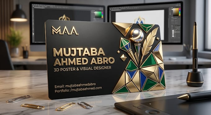 design custom 3d poster, visual design and modern flyer