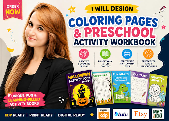 design coloring pages and preschool activity workbook