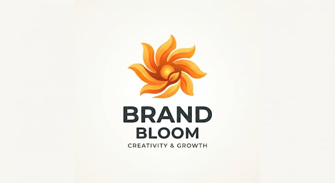 design a vibrant orange flower logo for your brand