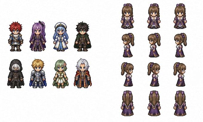 animate your oc sprite sheet for pixel art character for all sprite resolution