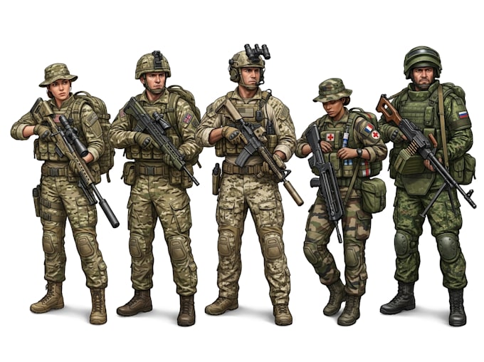 draw military themed illustrations