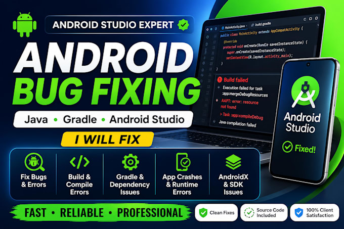 fix android studio, gradle and java errors