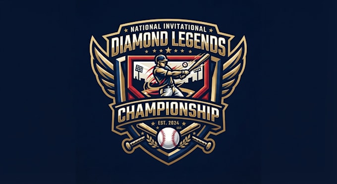 design a powerful baseball tournament logo