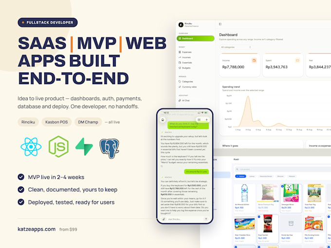 create the website and mobile application