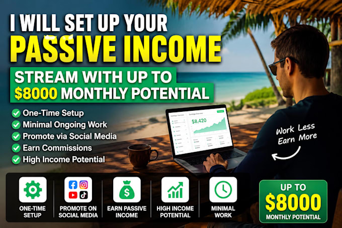 set up a passive income stream with up to 8000 USD monthly potential