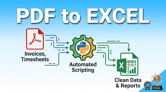automate PDF invoice and timesheet extraction to excel