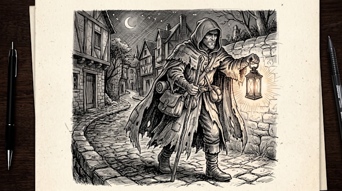 draw ink and pencil illustration for you