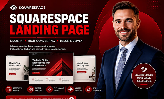 build squarespace landing page, squarespace website and redesign squarespace