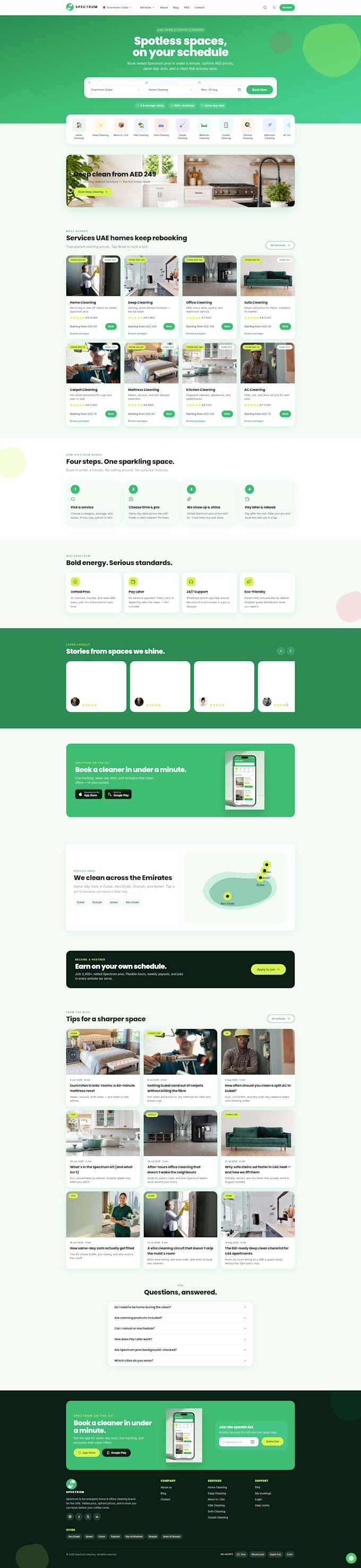 build cleaning service booking website and app