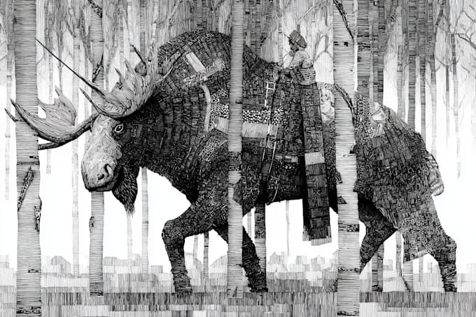create unique pen and ink illustrations