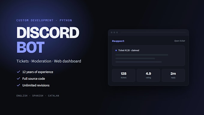 develop a custom discord bot with a web dashboard