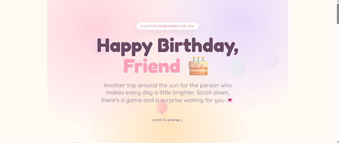 create a personalized surprise website