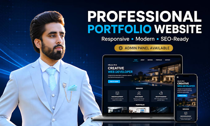create a professional portfolio website with admin panel
