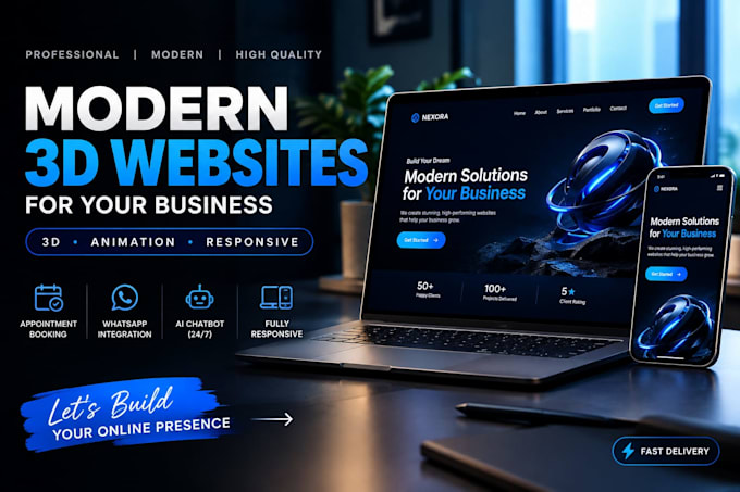 design a modern 3d website for your business