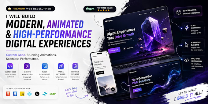 built 3d animated website portfolio for your business
