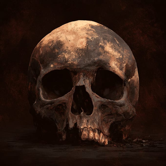create unique skull artwork for tattoos and merchandise