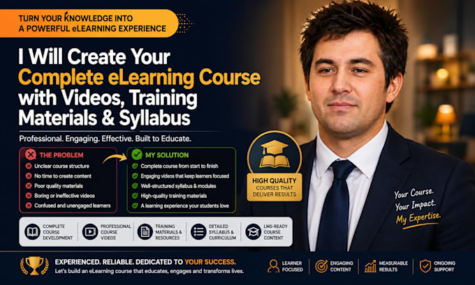 create complete elearning course with training materials, course video, syllabus