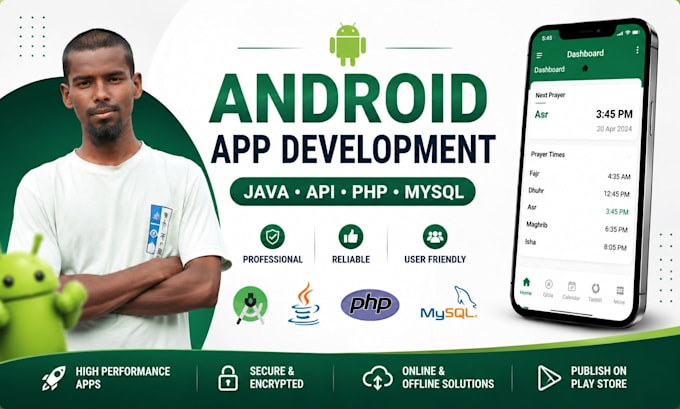 develop complete custom android app using java