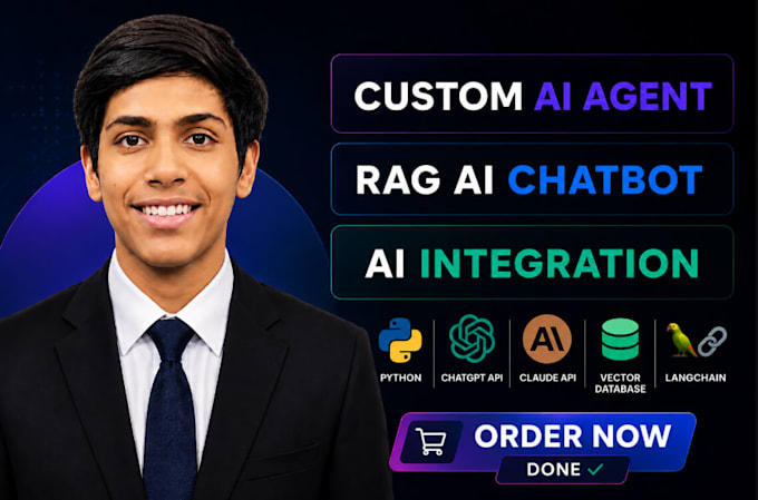 build ai agents, custom ai chatbot with rag, and ai integration