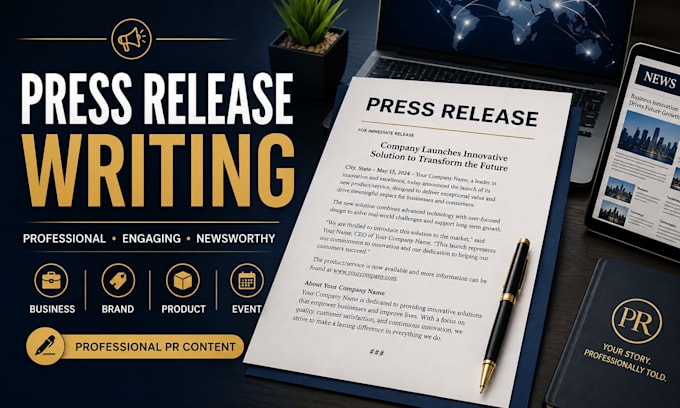 write a professional press release for your business brand or event