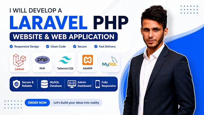 develop a custom laravel PHP website with mysql database