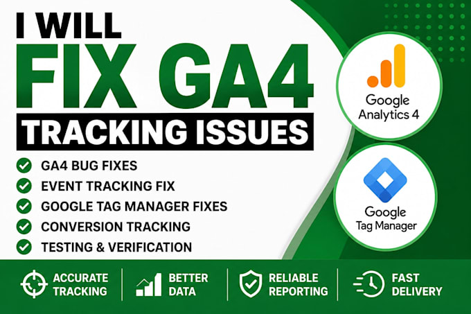 fix ga4 google analytics tracking, events and GTM issues