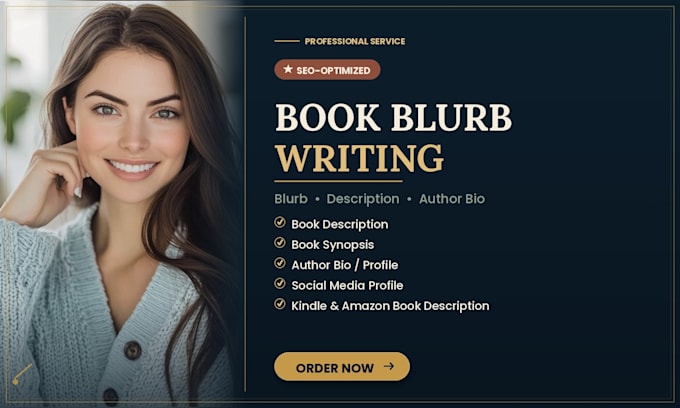 write book blurb, book description, synopsis, author bio, and back cover