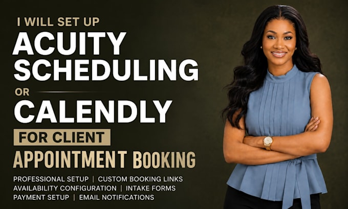 set up acuity scheduling or calendly for client appointment booking