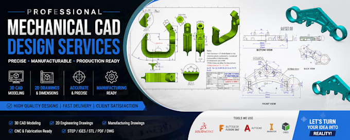 design custom mechanical part brackets, machine components for cnc manufacturing