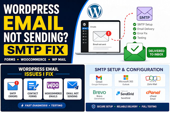 fix wordpress email not sending with SMTP