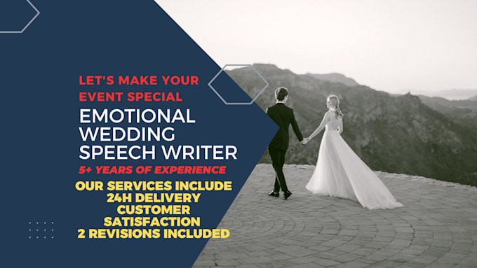 write unique, emotional and heart warming wedding speech for bride and groom