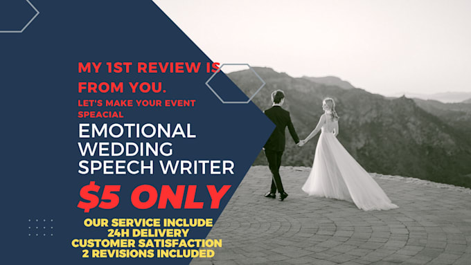 write unique, emotional and heart warming wedding speech for bride and groom