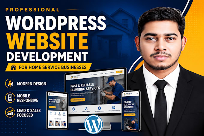 do website development for home service business website on wordpress