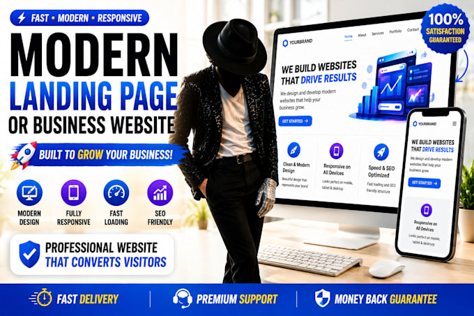build a modern responsive landing page or business website