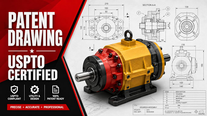 create uspto compliant utility and design drawing patents