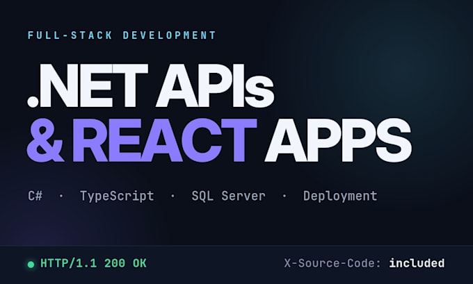develop a custom web application, rest API or backend in net c sharp and react