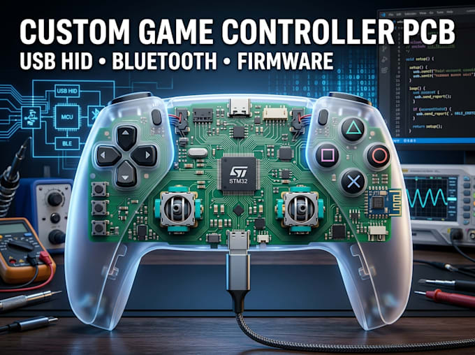 design custom ps4 ps5 xbox nintendo controller pcb and firmware